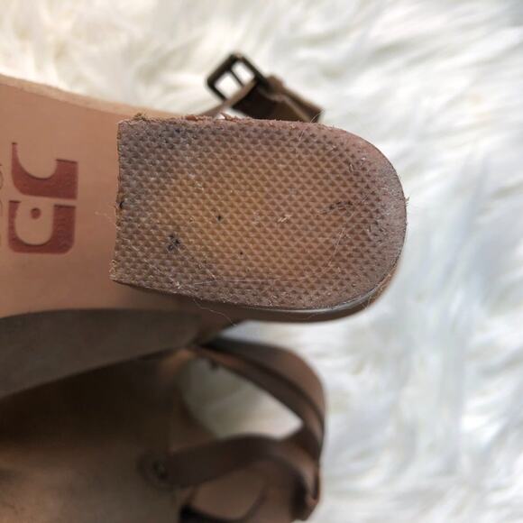 Joes Jeans Shoes Block Heel Ankle Boot Open Toe Double Strap Tobacco Tan 9 - Picture 12 of 14